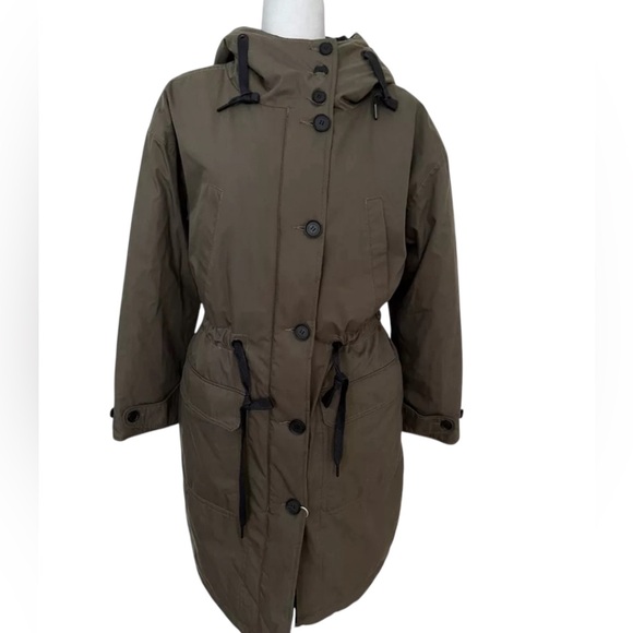 ANDREW MARC REVERSIBLE PARKA COAT QUILTED HOODED WENONAH WOMEN GREEN/BLACK SMALL - Picture 3 of 16